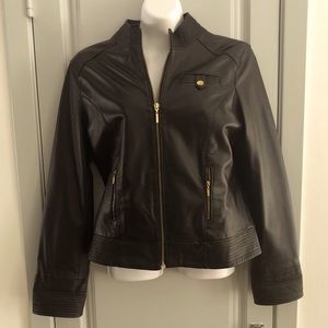 Arden B dark brown Leather jacket large